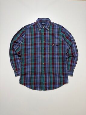 Vintage Woolrich Lightweight Flannel Long Sleeve Buttonup Shirt Mens Medium 90s